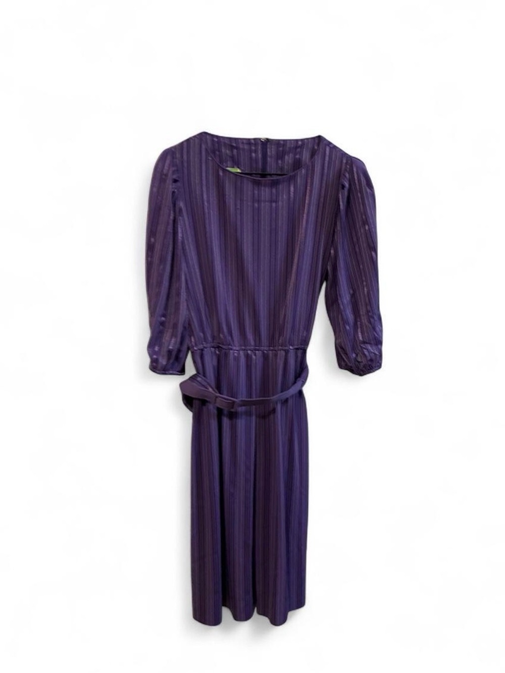 American Vintage Purple Striped Midi Dress with Self Tie